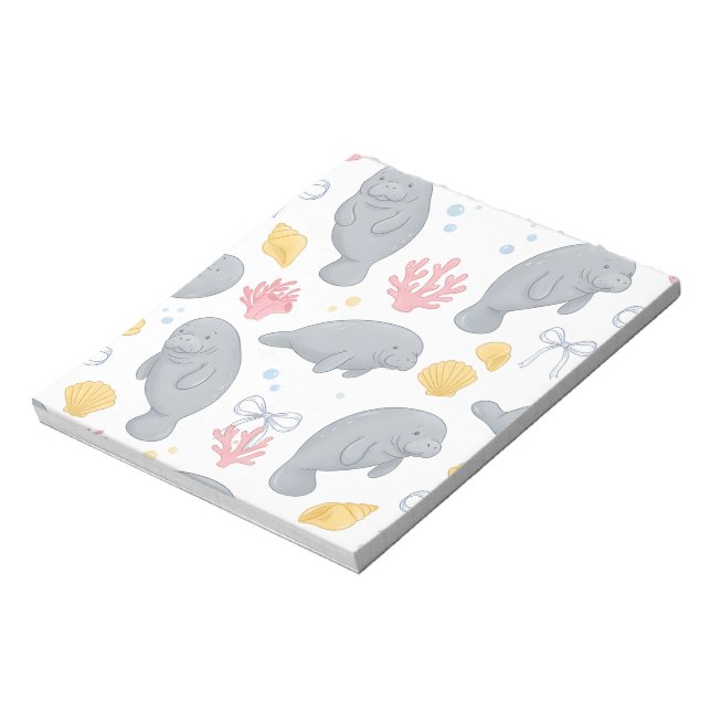 Coquette Marine Life -Manatee  Notepad (Rotated)