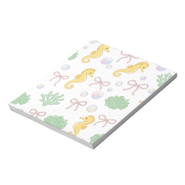 Coquette Marine Life -Seahorse Notepad (Rotated)