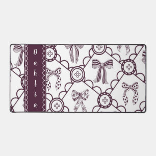 Coquette Maroon Bow Desk Mat