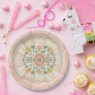 Coquette Mexican Talavera Paper Plate