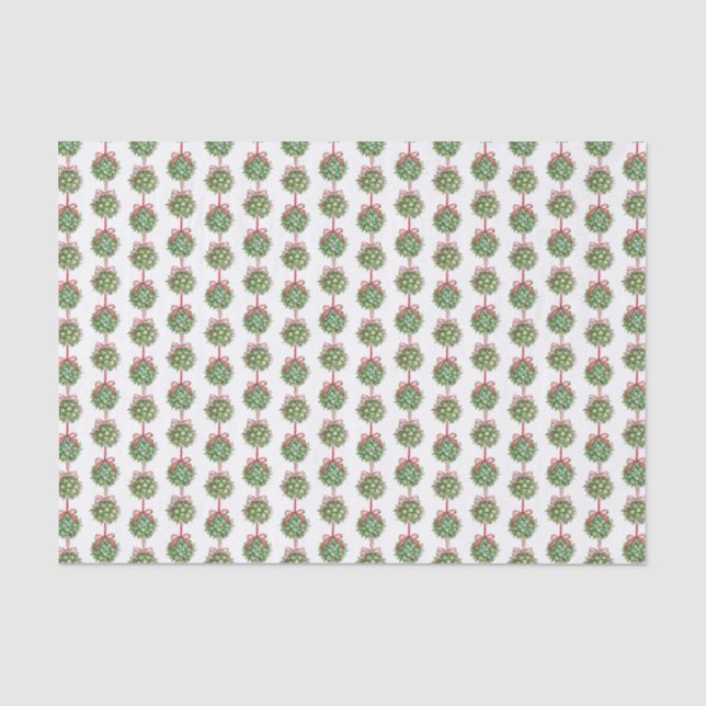 Coquette Mistletoe Watercolor Tissue Paper (Front)
