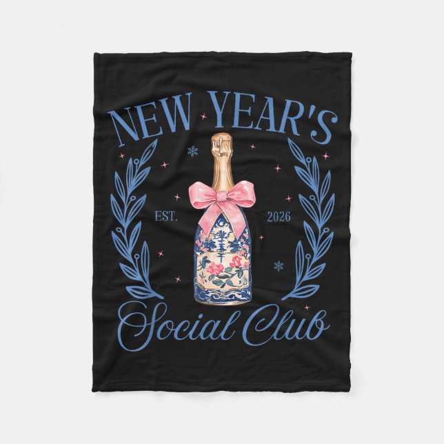 Coquette New Year 2026 Chinoiserie Social Club Wom Fleece Blanket (Front)