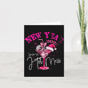 Coquette New Year Same Hot Mess 2025 Funny New Yea Card