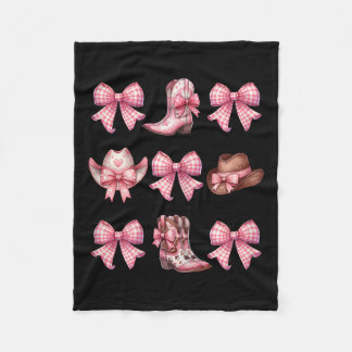 Coquette Nk Bow Cowgirl Boots And Hats  Fleece Blanket