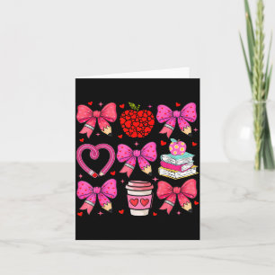 Coquette Nk Bow Teacher Appreciation Valentine Day Card