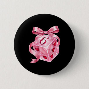 Coquette Nk Dice Bow Hearts 6 7 Preppy Valentine Y 6 Cm Round Badge