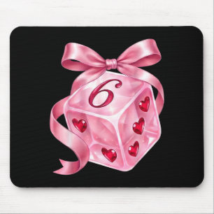 Coquette Nk Dice Bow Hearts 6 7 Preppy Valentine Y Mouse Pad