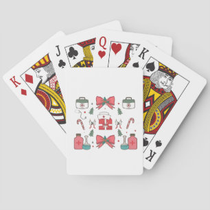 Coquette Nurse Bow Custom Nurse  Xmas Christmas  Playing Cards