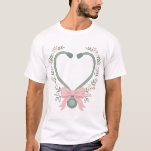 Coquette Nurse Bow Stethoscope T-Shirt