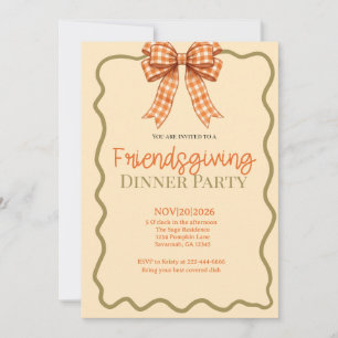 Coquette Orange and Sage Friendsgiving Invitation