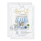 Coquette Parisian cafe French Blue Baby Shower