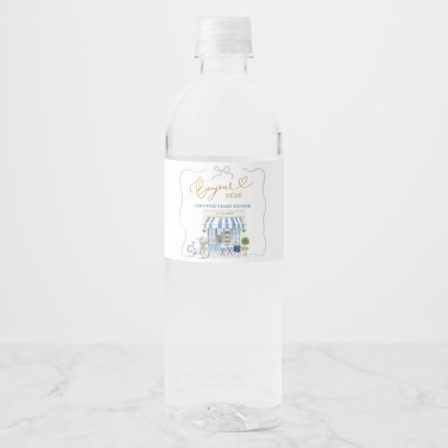 Coquette Parisian cafe French Blue Bottle Label (Front)