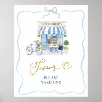 Coquette Parisian cafe French Blue Favours Poster
