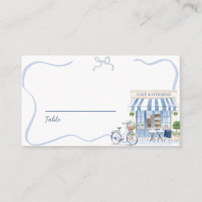 Coquette Parisian Cafe French Place Card (Front)