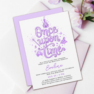 Coquette Pastel Purple Princess Fairytale Castle Invitation