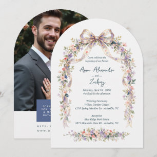 Coquette Pastel Wildflower Arch Wedding TLW26 Invitation