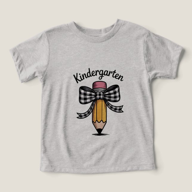 Coquette Pencil Bow Kindergarten Teacher School (Design Front)