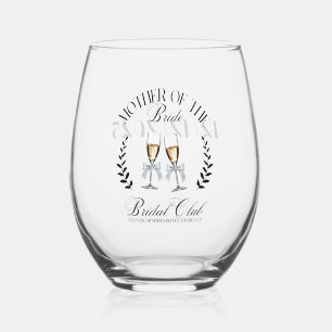 Coquette Personalised the mother of Bride Stemless Wine Glass