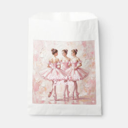 coquette pink ballerina birthday favour bags