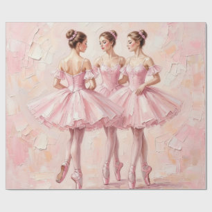 coquette pink ballerina birthday wrapping paper