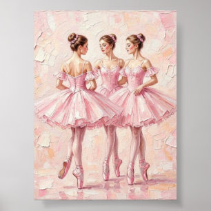 coquette pink ballerina oil painting (poster) poster