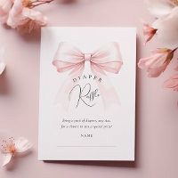 Coquette Pink Bow Baby Shower Diaper Raffle