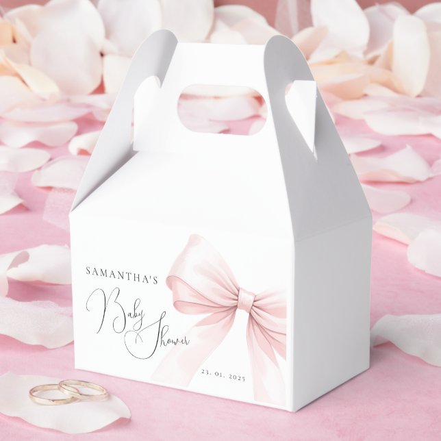 Coquette Pink Bow Baby Shower Favour Bags Box (Wedding)