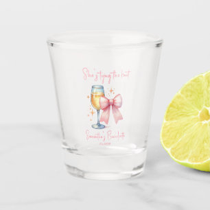 Coquette Pink Bow Bachelorette Party Shot Glass