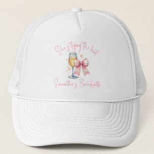 Coquette Pink Bow Bachelorette Party Trucker Hat