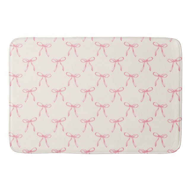 Coquette Pink Bow Bath Mat (Front)