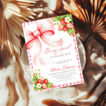 Coquette Pink Bow Berry Sweet Baby Shower