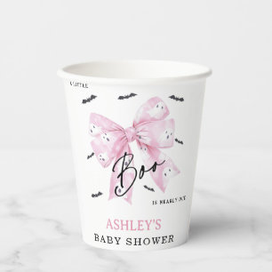 Coquette Pink Bow Boo Baby Shower  Paper Cups