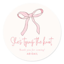Coquette Pink Bow Bridal Shower Favour