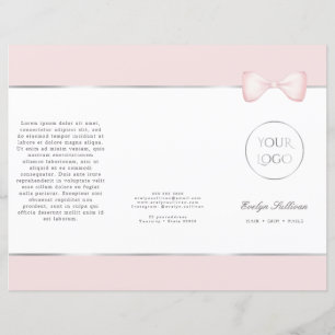 Coquette pink bow brochure
