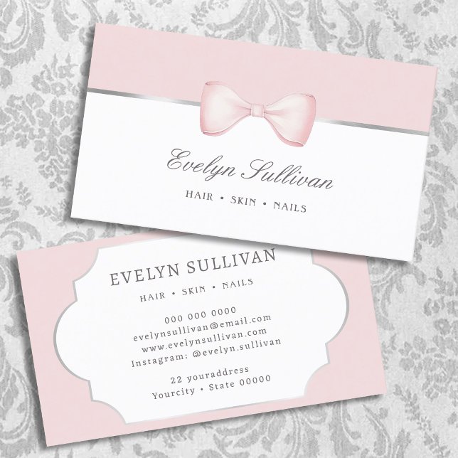 Coquette pink bow business card (Creator Uploaded)