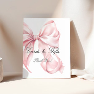 Coquette Pink Bow Cards and Gifts Sign