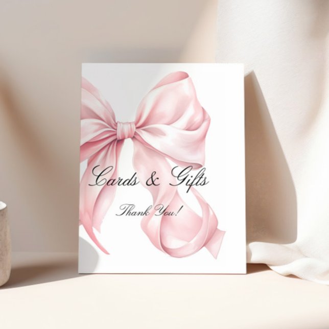 Coquette Pink Bow Cards and Gifts Sign (Creator Uploaded)
