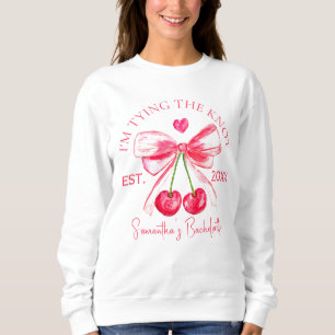 Coquette Pink Bow Cherry Bachelorette Party Sweatshirt