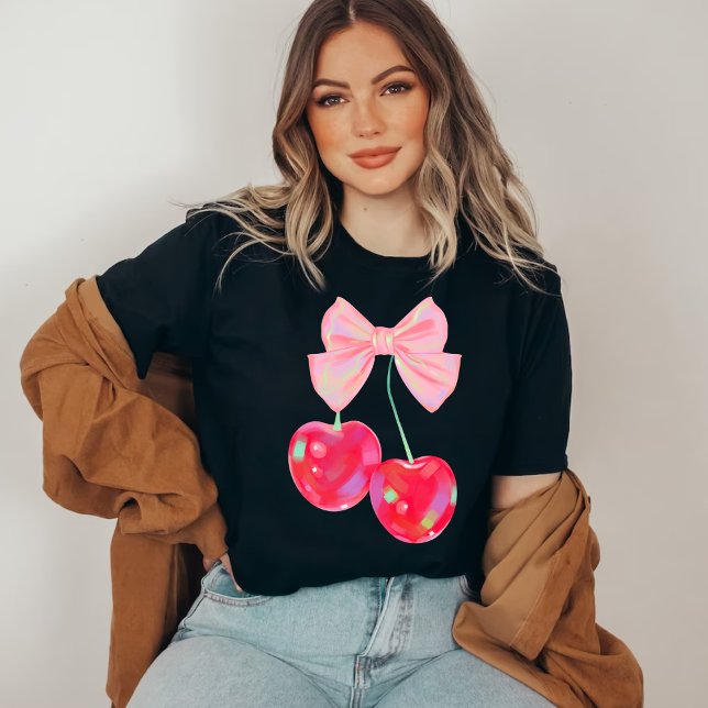 Coquette Pink Bow Cherry T-Shirt (Creator Uploaded)