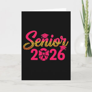 Coquette Pink Bow Leopard Senior 2026 Cl Of Gradua Card