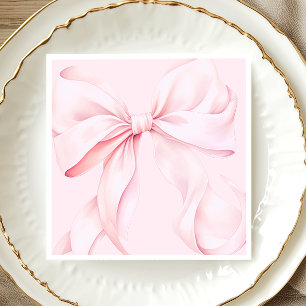 Coquette Pink Bow Paper Napkin