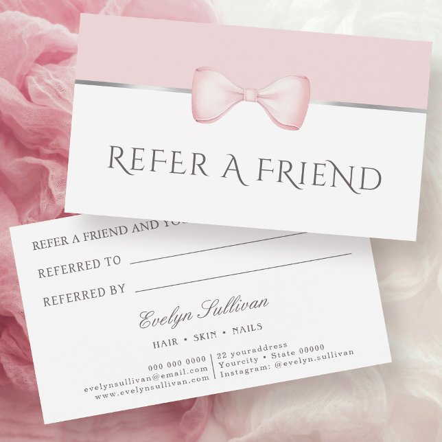 Coquette pink bow referral card (Creator Uploaded)