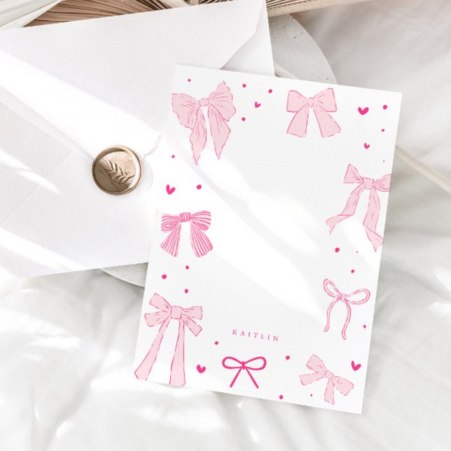 Coquette Pink Bow Ribbon  Card (Creator Uploaded)