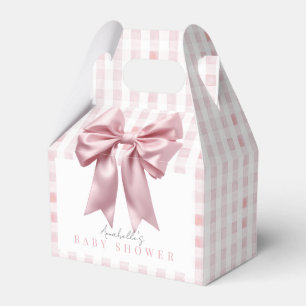 Coquette Pink Bow Ribbon Girl Baby Shower Favour Box