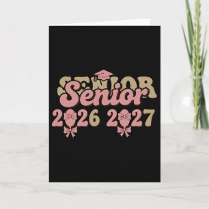 Coquette Pink Bow Senior 2026 2027 Graduation _3 Card