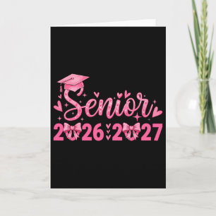 Coquette Pink Bow Senior 2026 2027 Graduation _4 Card
