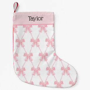 Coquette Pink Bow  Small Christmas Stocking