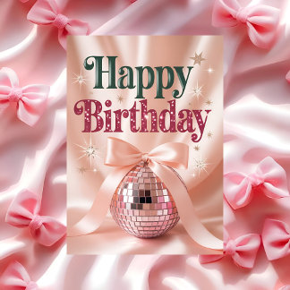 Coquette Pink Bow Sweet Sixteen Party Card
