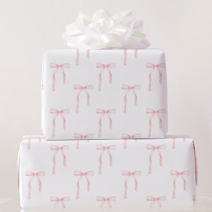 Coquette Pink Bow Wrapping Paper