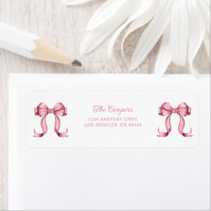Coquette Pink Bows Return Address